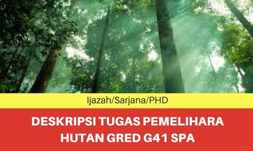 Deskripsi Tugas Pemelihara Hutan Gred G41 SPA